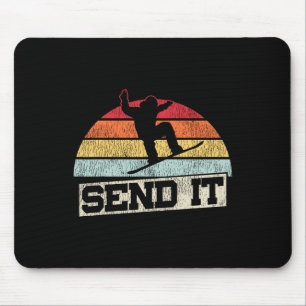 Snowboarding Snowboard Vintage Retro Send It 1  Mouse Pad