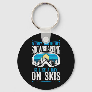 Snowboarding Snowboard Vintage Retro Ski Skiing Go Key Ring