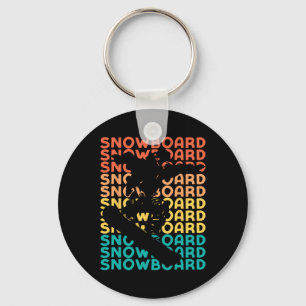 Snowboarding Snowboard Vintage Retro Snowboard 3  Key Ring