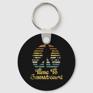 Snowboarding Snowboard Vintage Retro Time To Snowb Key Ring