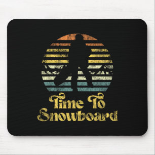 Snowboarding Snowboard Vintage Retro Time To Snowb Mouse Pad