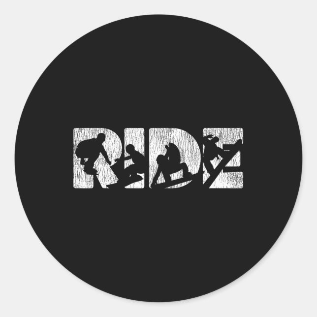 Snowboarding Snowboard Vintage Ride Ride  Classic Round Sticker (Front)