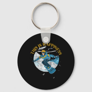 Snowboarding Snowboard Vintage This Is Happiness Key Ring