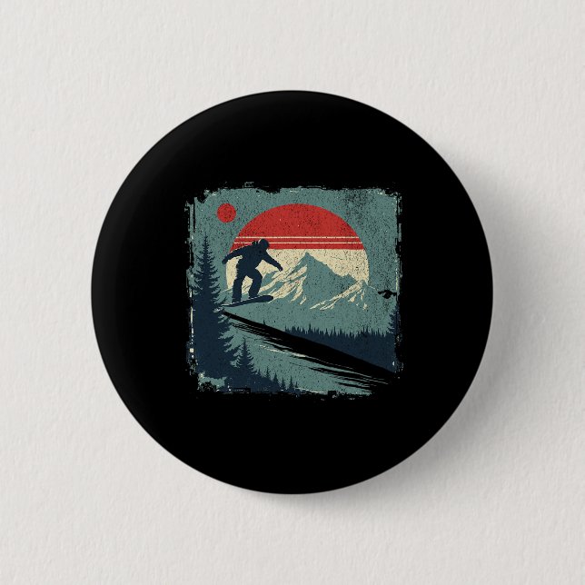 Snowboarding Snowboarder 4  6 Cm Round Badge (Front)