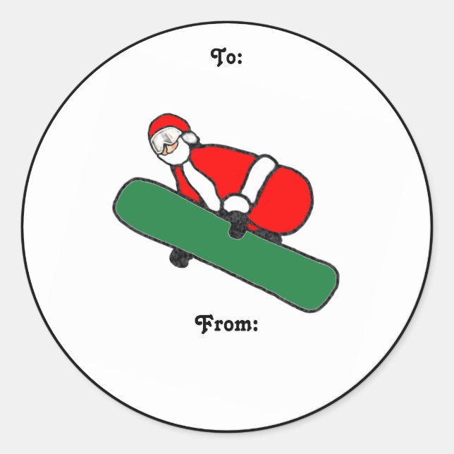 Snowboarding Snowboarder Christmas gift tags (Front)