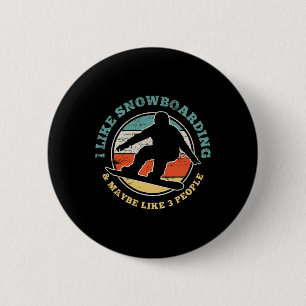 Snowboarding Snowboarder Funny Vintage Gift 6 Cm Round Badge
