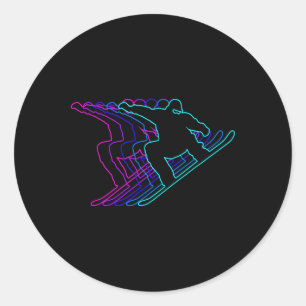 Snowboarding Snowboarder Gift Clothes For Boys You Classic Round Sticker