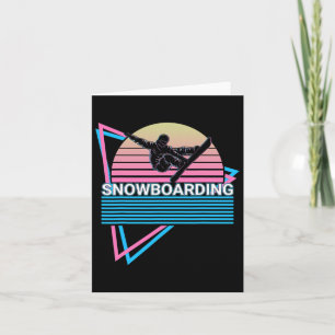 Snowboarding Snowboarder Retro Card