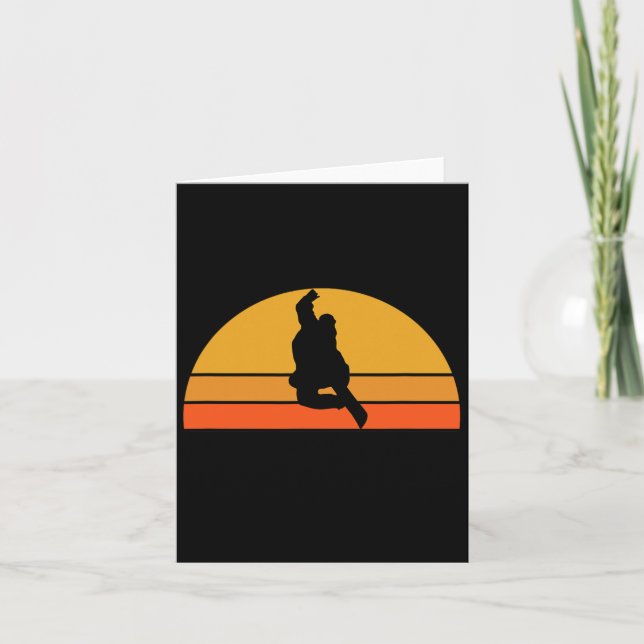 Snowboarding Snowboarder Snow Snow Winter Sunset R Card (Front)