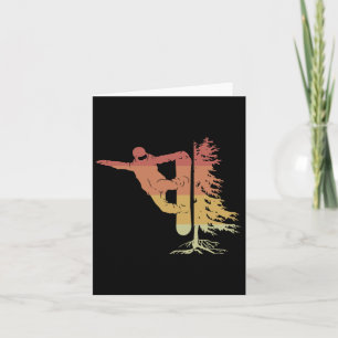 Snowboarding Snowboarder With Tree Off Piste Card