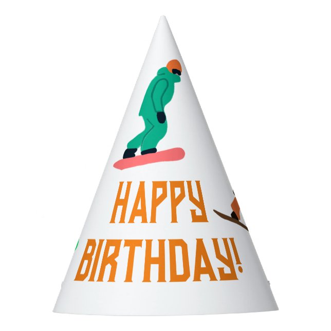 Snowboarding Snowboarders  Party Hat (Front)