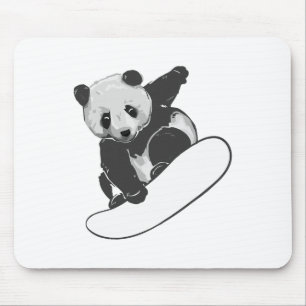 Snowboarding Snowboarding Panda Funny Gift Mouse Pad