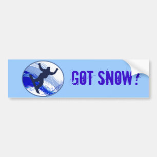 Snowboarding & Snowflakes Bumper Sticker