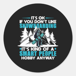 Snowboarding Sports Funny Riding Snowboard Competi Classic Round Sticker