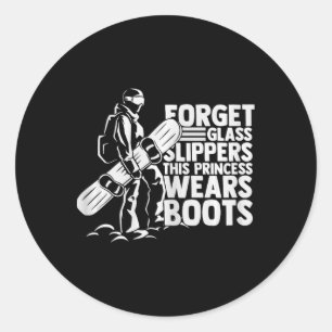 Snowboarding Sports Funny Riding Snowboard Competi Classic Round Sticker