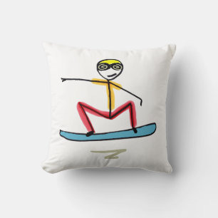 Snowboarding Stickman Cushion