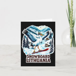 Snowboarding Stork Lithuania Winter Sports Card