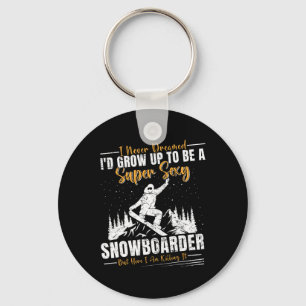 Snowboarding Super Y Snowboarder Shirt Girls Key Ring