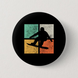 Snowboarding T Shirt Vintage Snowboarder Gift Tee 6 Cm Round Badge