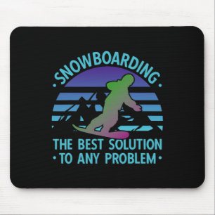 Snowboarding The Best Solution Retro 90s 80s Snowb Mouse Pad