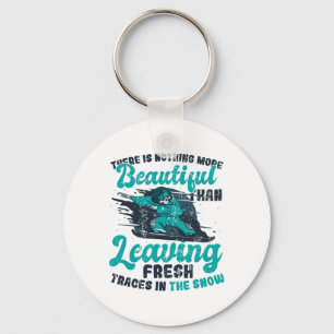 Snowboarding Traces In The Snow Winter Sport Snowb Key Ring