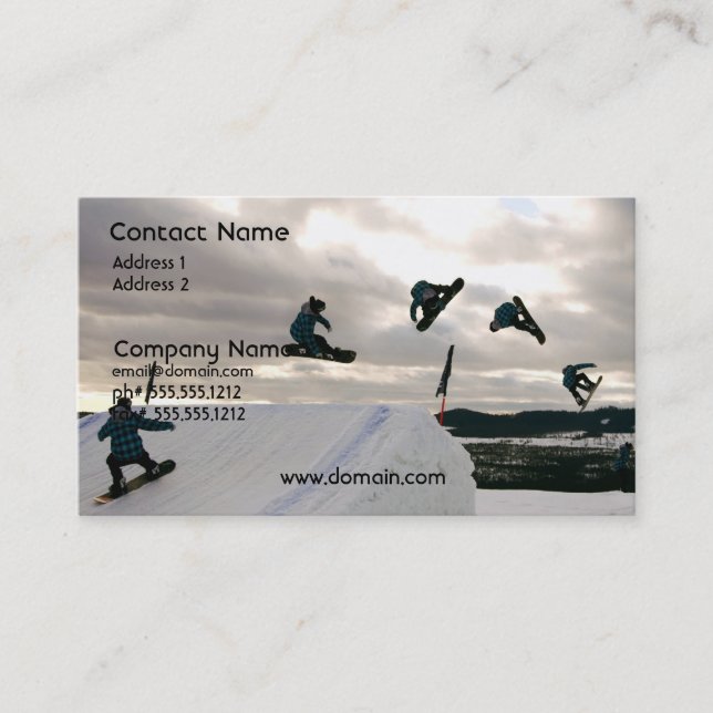 Snowboarding Tricks Business Card (Front)