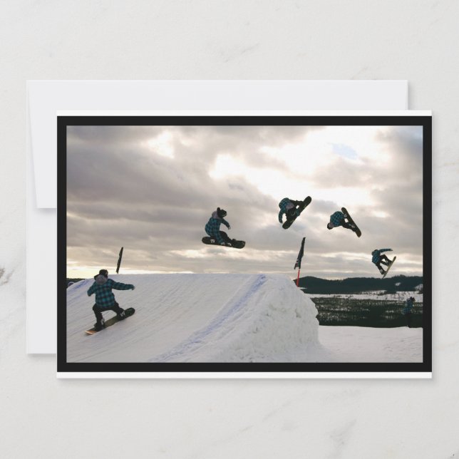 Snowboarding Tricks Invitation (Front)