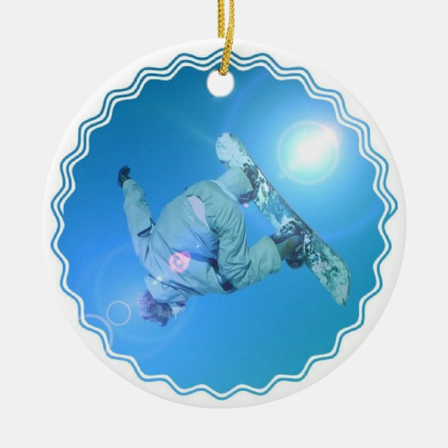 Snowboarding Tricks Picture Ornament (Front)