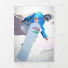 Snowboarding Trifold Letter Fold Announcement