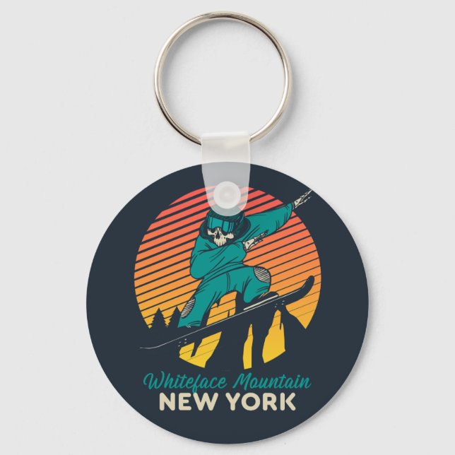 Snowboarding Trip Whiteface Mountain New York Key Ring (Front)