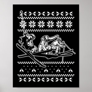 Snowboarding Ugly Christmas Pajama Cool Snowboard Poster
