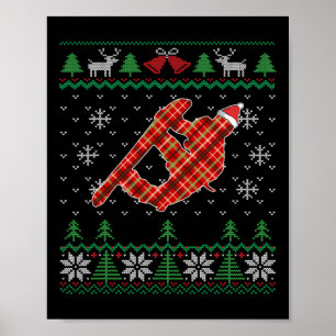 Snowboarding Ugly Christmas Snowboard Poster