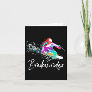 Snowboarding Vintage Breckenridge Colorado Tee Card