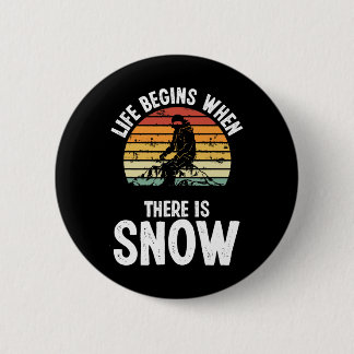 Snowboarding Vintage Snow Ski Slope Retro Snowboar 6 Cm Round Badge