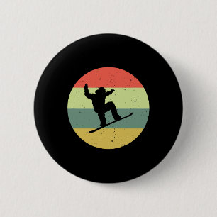Snowboarding Vintage Snowboard 6 Cm Round Badge