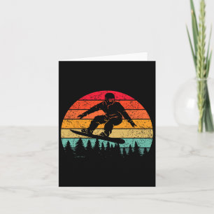 Snowboarding Vintage Sunset Winter Sports Alpine S Card