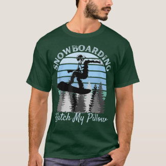 Snowboarding Watch My Pillow Cool Vintage Blue Sun T-Shirt