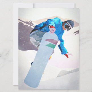 Snowboarding Winter Sport_ Flat Card