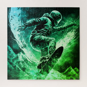 Snowboarding Winter Sports Mountains Jigsaw Puzzle