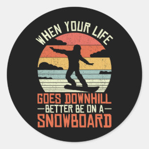 Snowboarding Winter Sports Ski Slope Gear Snowboar Classic Round Sticker