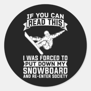 Snowboarding Winter Sports - Snowboard Snowboarder Classic Round Sticker