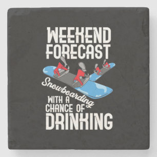 Snowboarding With A Chance Of Drinking Stone Coaster