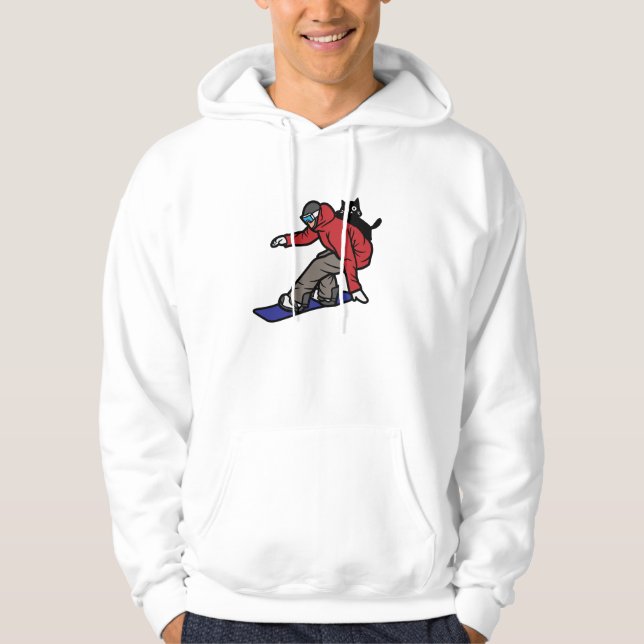 Snowboarding with My Cat Hoodie (Front)