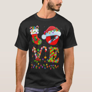 Snowboarding Xmas Lighting Santa Love Snowboarding T-Shirt