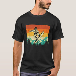 Snowboardings Retro Vintage Snowboarder Winterspor T-Shirt