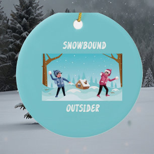 snowbound outsider Christmas snow Ornament