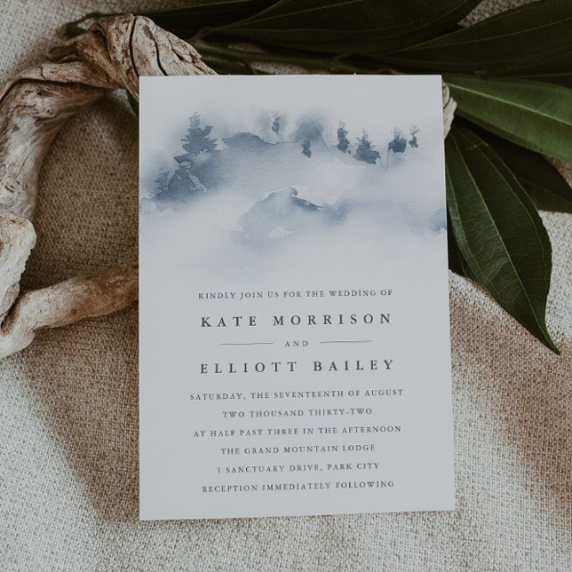 Snowbound | Snowy Mountain Winter Wedding Invitation (Creator Uploaded)