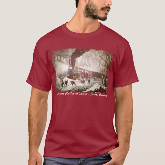 Snowbound Train Men's TShirt (Front)