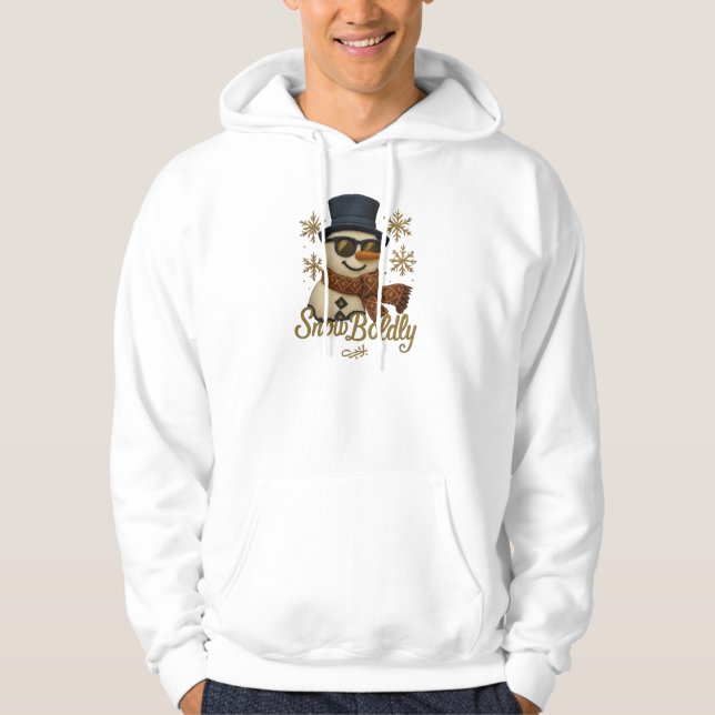 SnowBuddy Glitter Snowman Hoodie (Front)