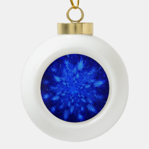 Snowburst Ceramic Ball Christmas Ornament